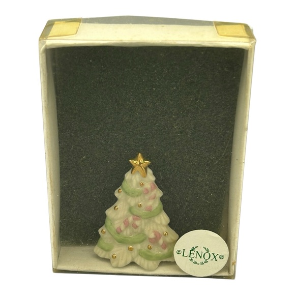 Lenox Porcelain Christmas Tree Brooch w/ Box - Picture 7 of 12